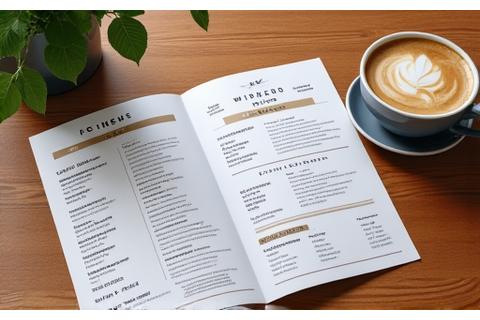 Professionally designed cafe menu with clear categories and appealing imagery
